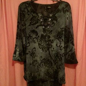 Dk. Green 3/4 sleeve blouse